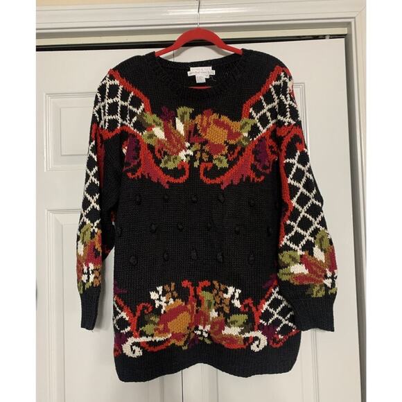 Vintage Jennifer Reed Too 80s Hand-Knit Wearable Art Heavy Artsy Sweater 2X - Picture 2 of 6